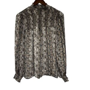 Joie Snakeskin Print Blouse Size M Women’s Stylish Long Sleeve Top